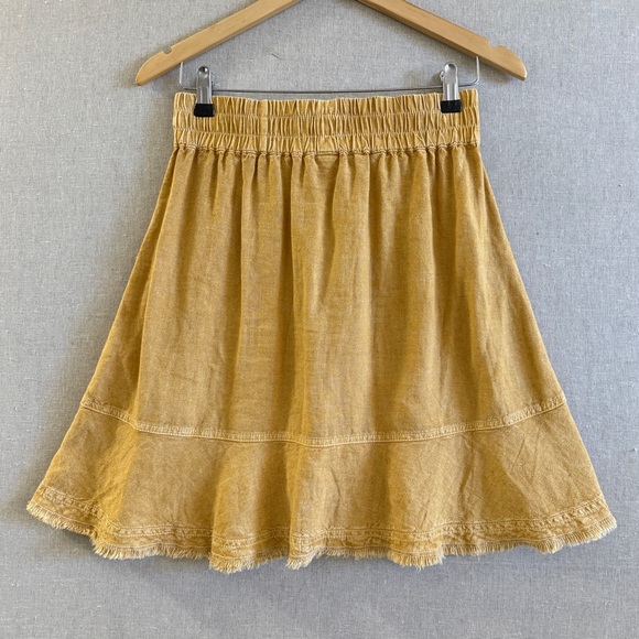 Pilcro Flounced Mini Skirt in Goldenrod Yellow Small - Picture 4 of 7